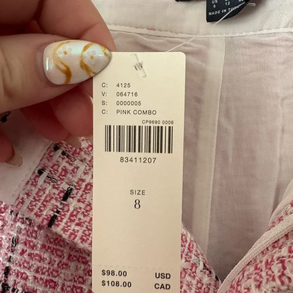 Anthropologie Pink Tweed High-Rise Shorts - Picture 4 of 5